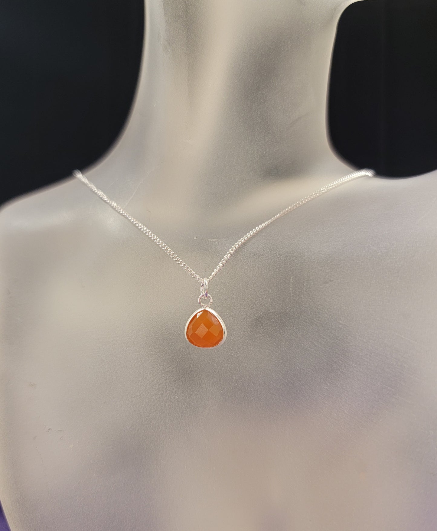 Faceted Carnelian pendant