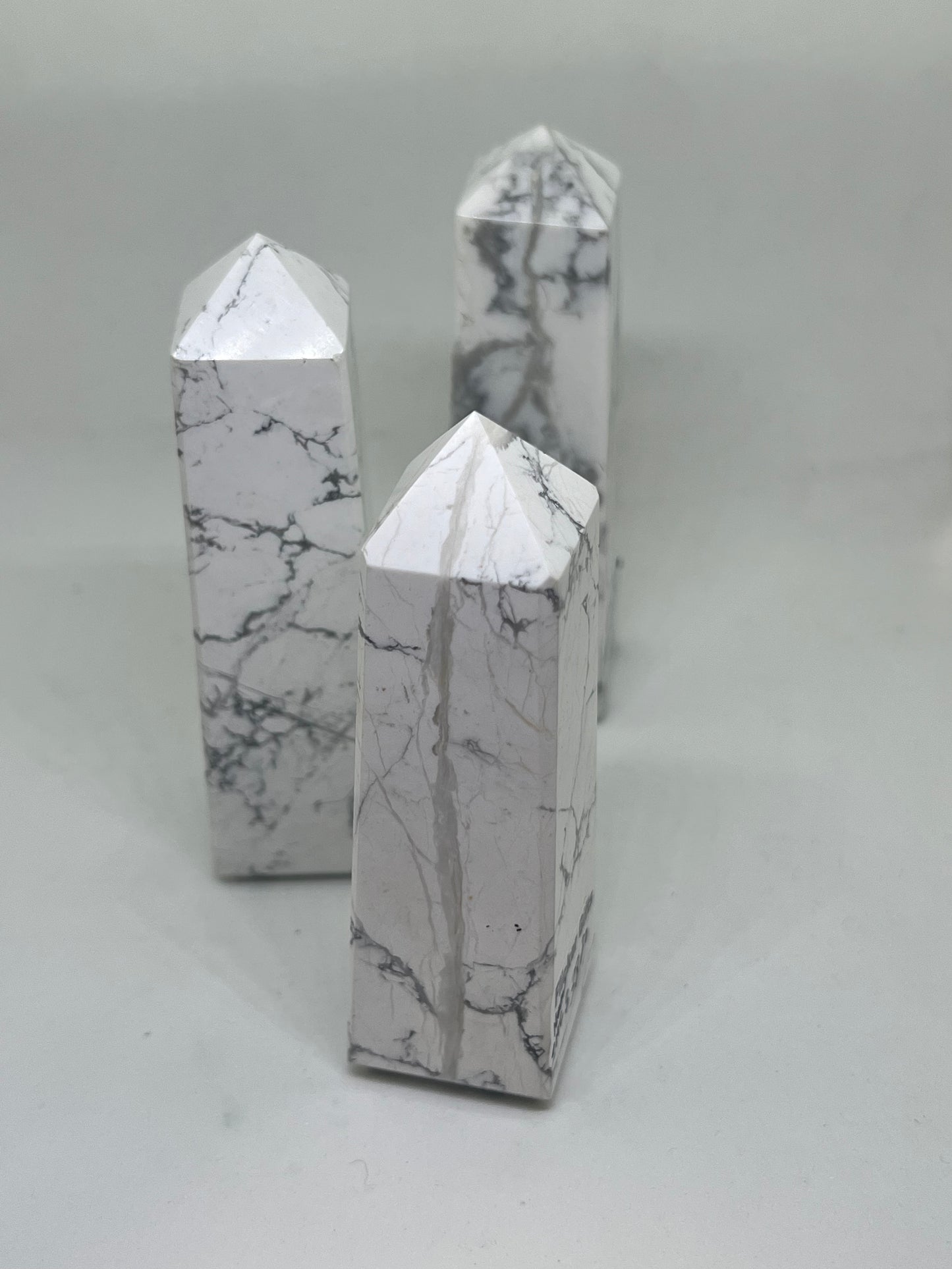 White Howlite Towers