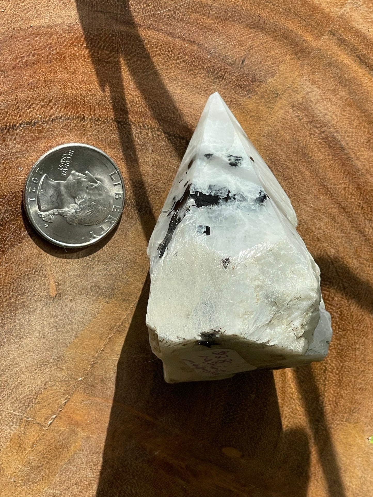 Rainbow moonstone point