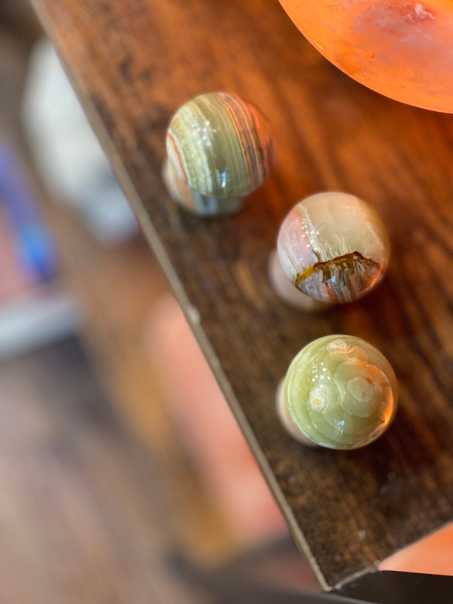 Striped Calcite mushrooms