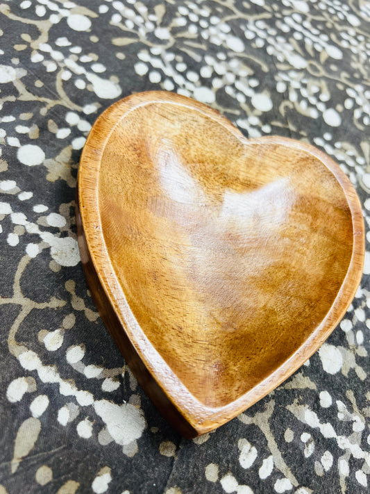 Heart Shaped Wooden Trinket Bowls