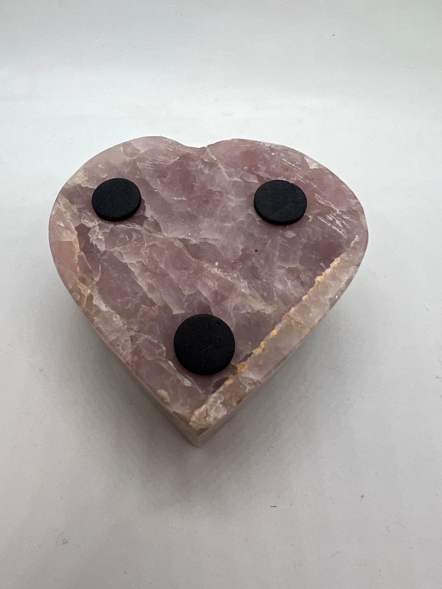 Strawberry Quartz Heart Shaped Tea-light Candle Holder